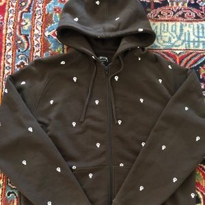 Vintage stussy skull zip up